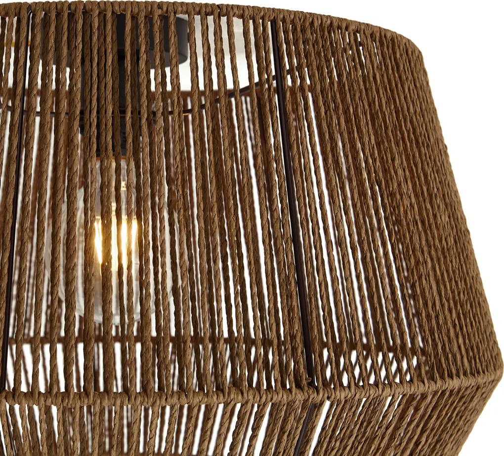 Czarna lampa sufitowa z brązowym papierowym kloszem 50/50/30 - Combi