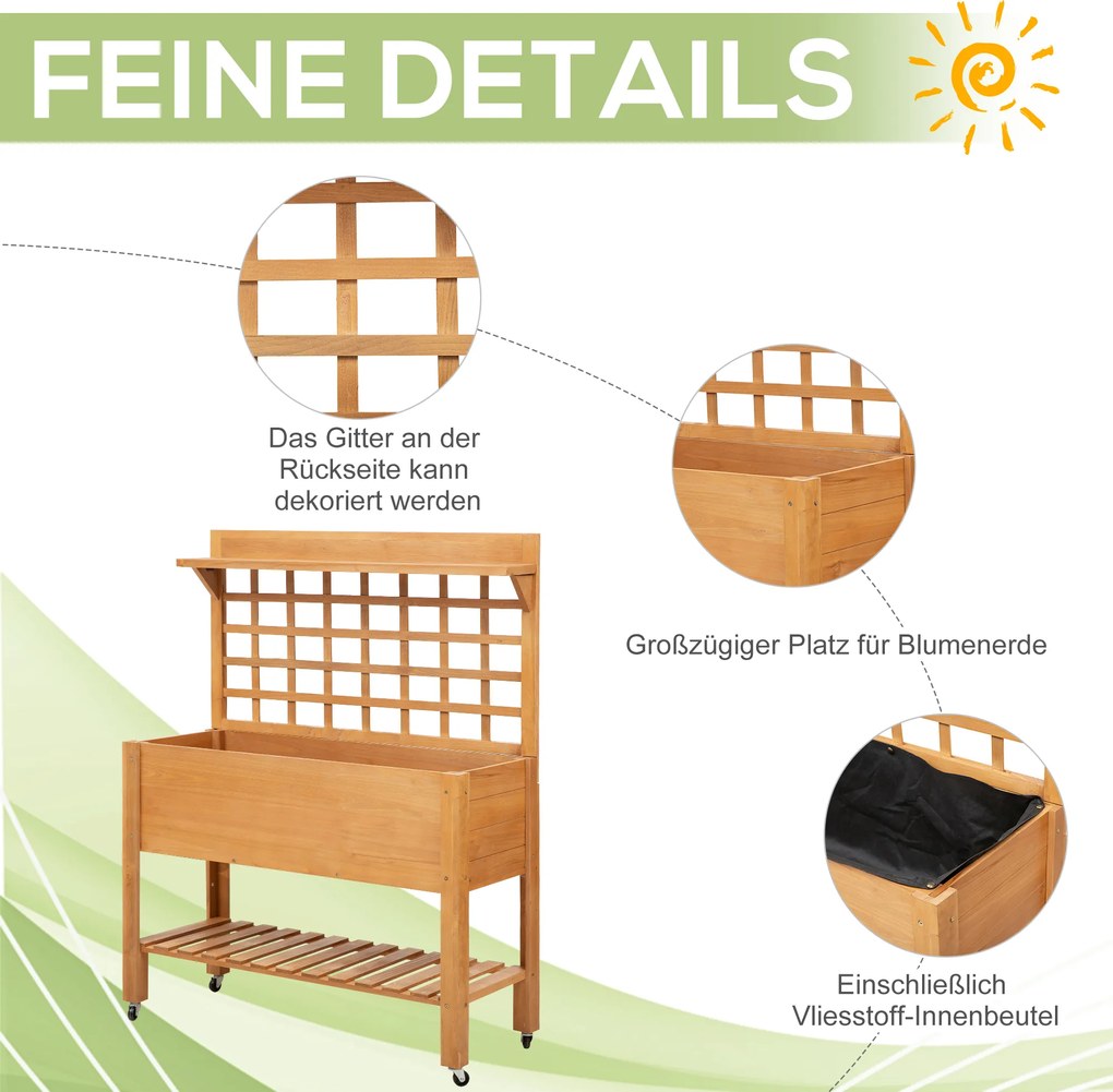 Outsunny podwyższona grządka stół do przesadzania stół do kwiatów stół ogrodniczy szklarnia balkon ogród