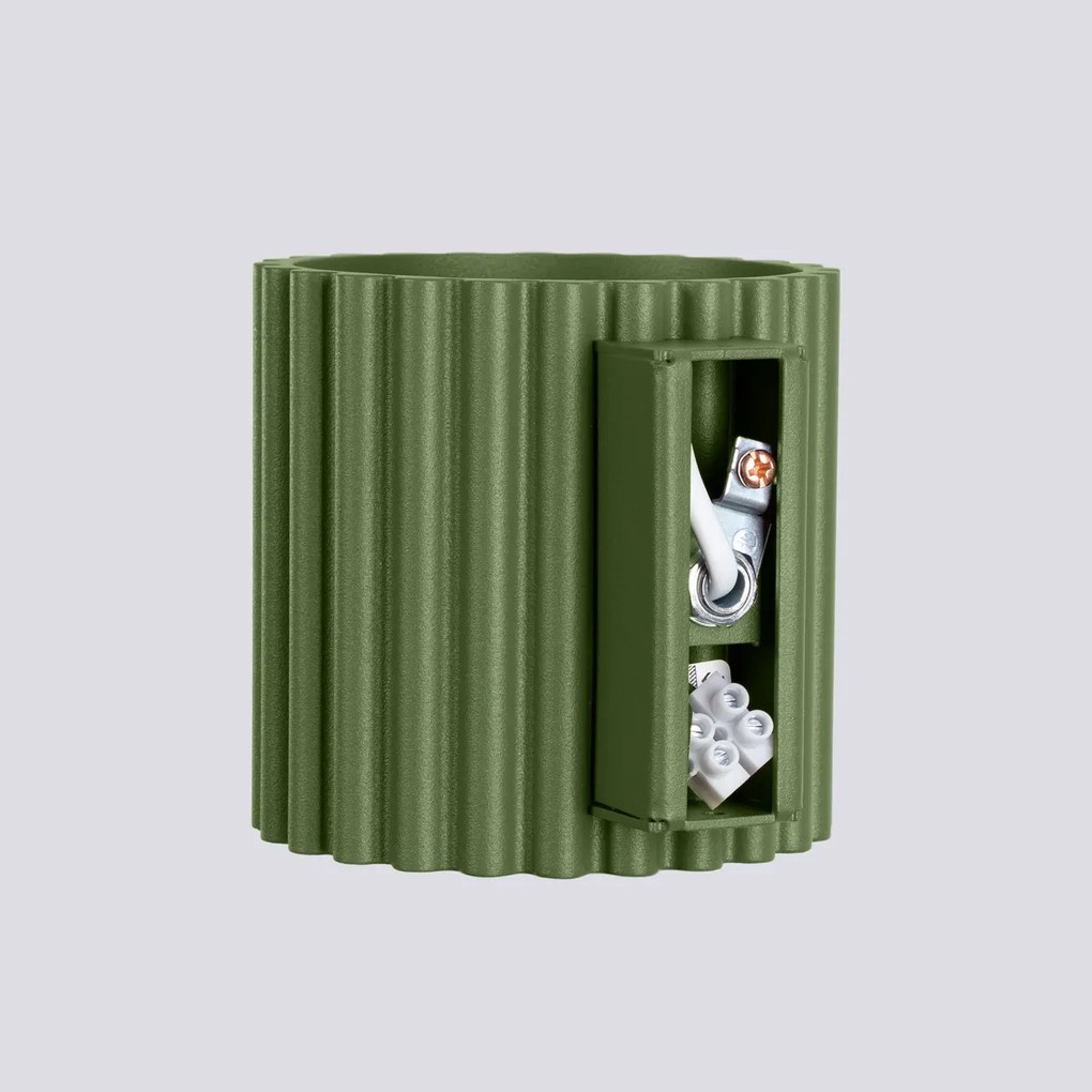 Kinkiet AURA zielony oliwkowy G9 ryflowany SOLLUX  LIGHTING