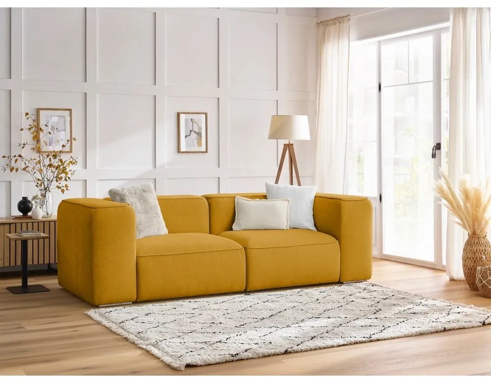 Sofa w kolorze ochry 255 cm Zephyr – Bobochic Paris