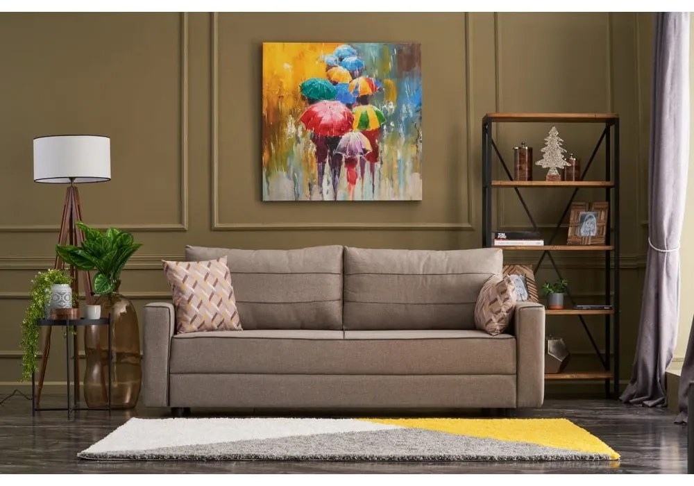 Jasnobrązowa rozkładana sofa 215 cm Ece – Artie