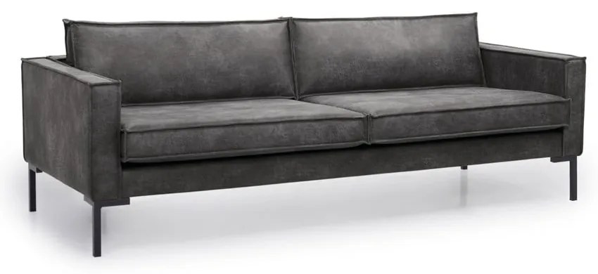 Ciemnoszara sofa ze sztucznej skóry Scandic Rate
