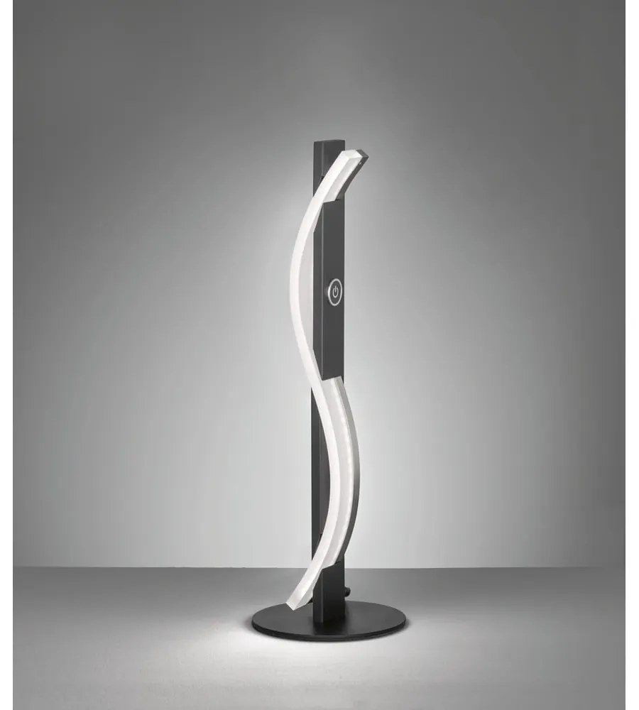 Czarna metalowa lampa stołowa LED ze ściemniaczem (wysokość 40,5 cm) Bridge – Fischer & Honsel