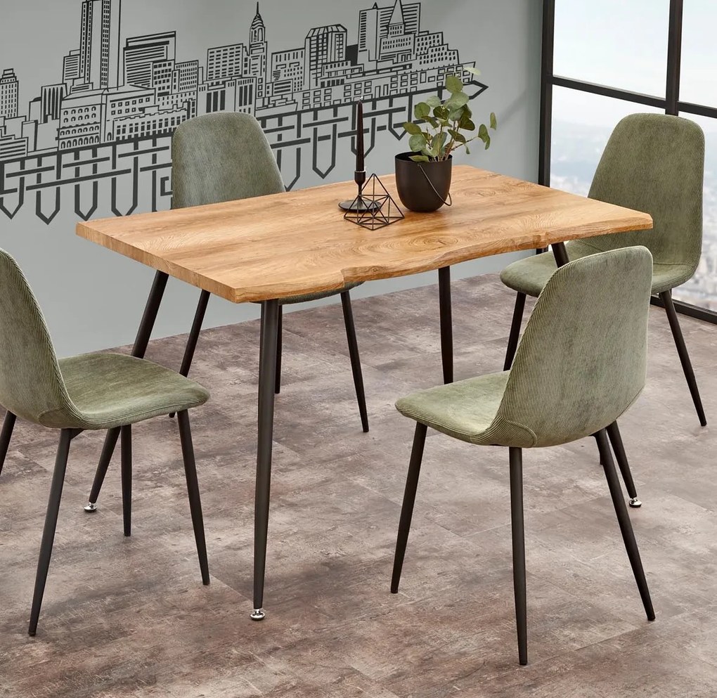 Loftowy stół na czterech nogach z nierozkładanym blatem Larson