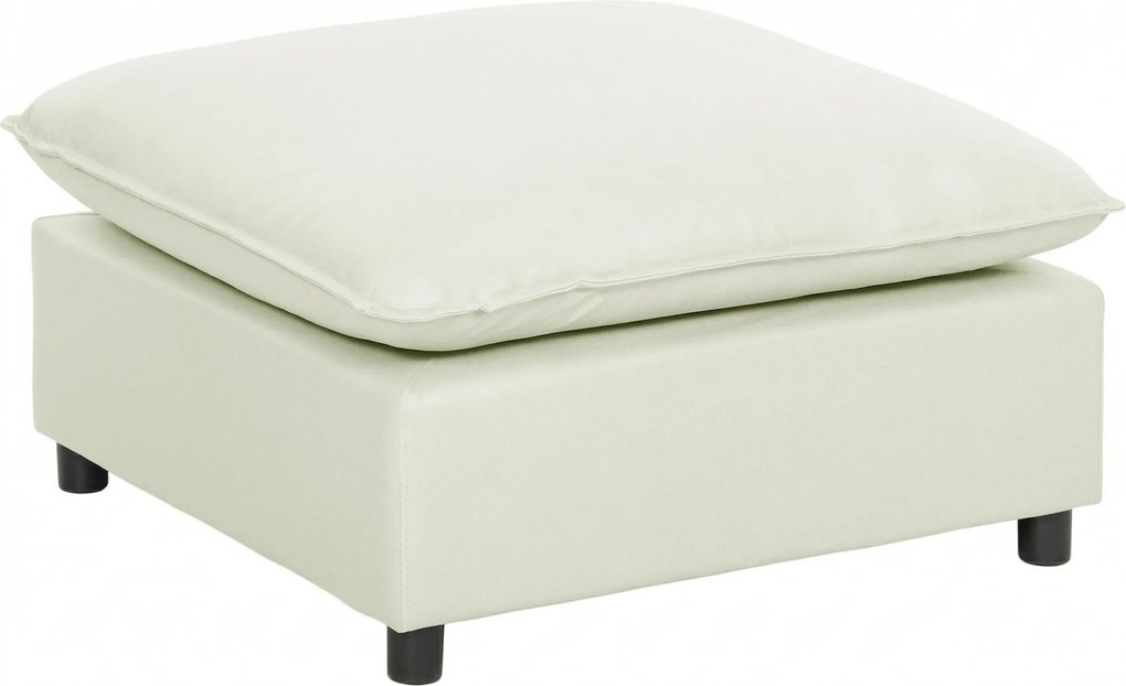 HOMCOM Puf nowoczesny z tkaniną i plastikowymi nogami, do salonu i sypialni, 75 cm, kremowobiały | Aosom PL