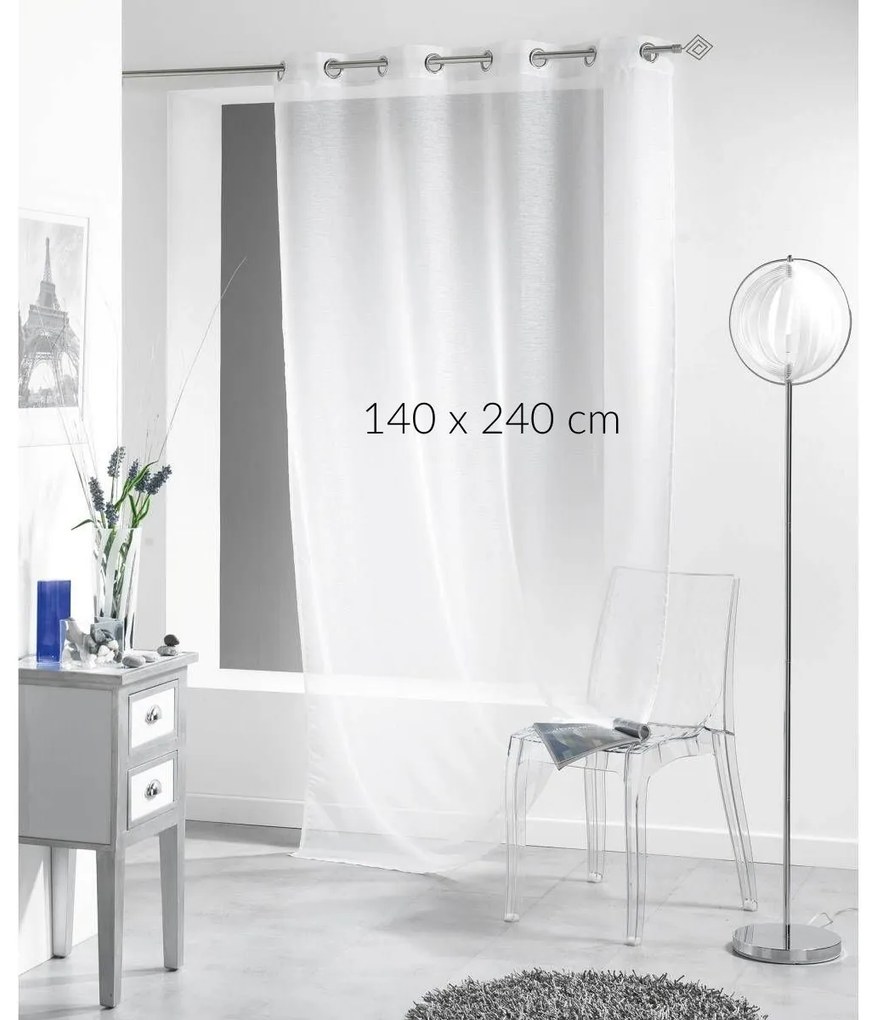 Firanka do salonu na przelotkach VOLINE, gładka,140 x 240 cm
