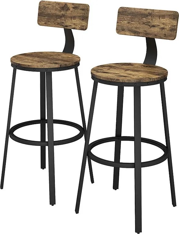 Stołki barowe rustykalny dąb 34x55x102 caracas