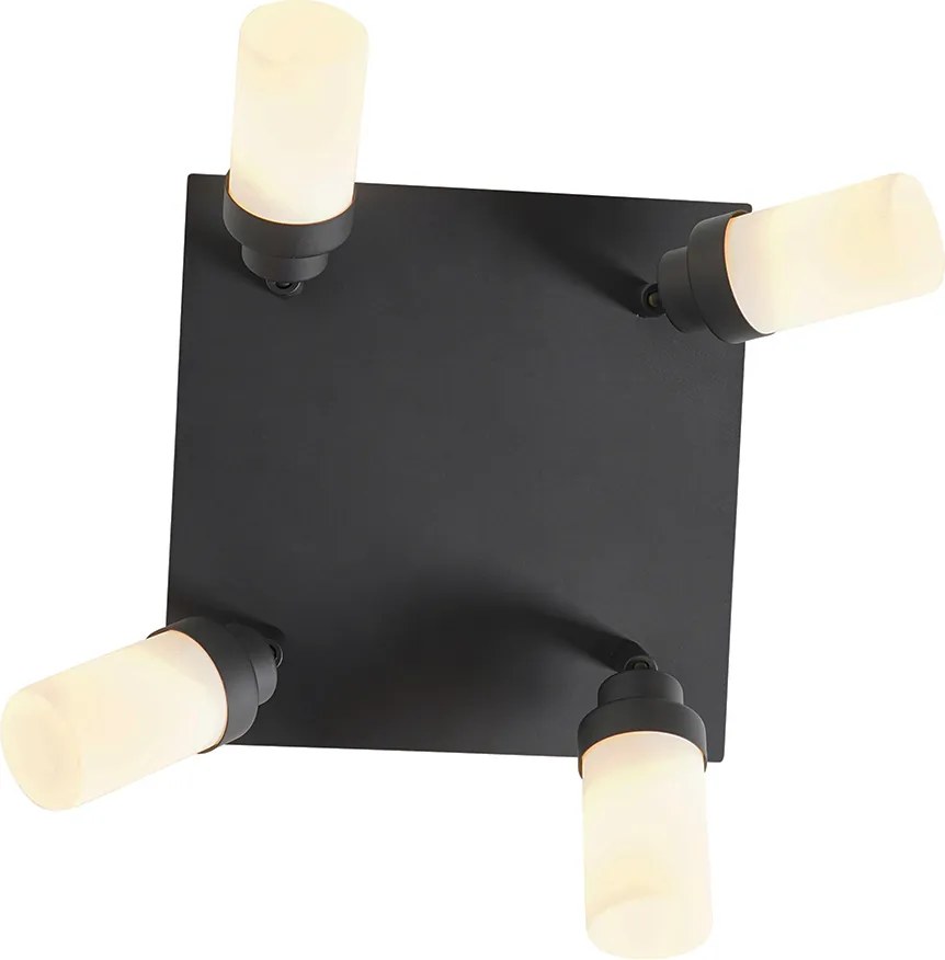 Nowoczesny reflektor łazienkowy czarny 4-światłowy IP44 - Japie