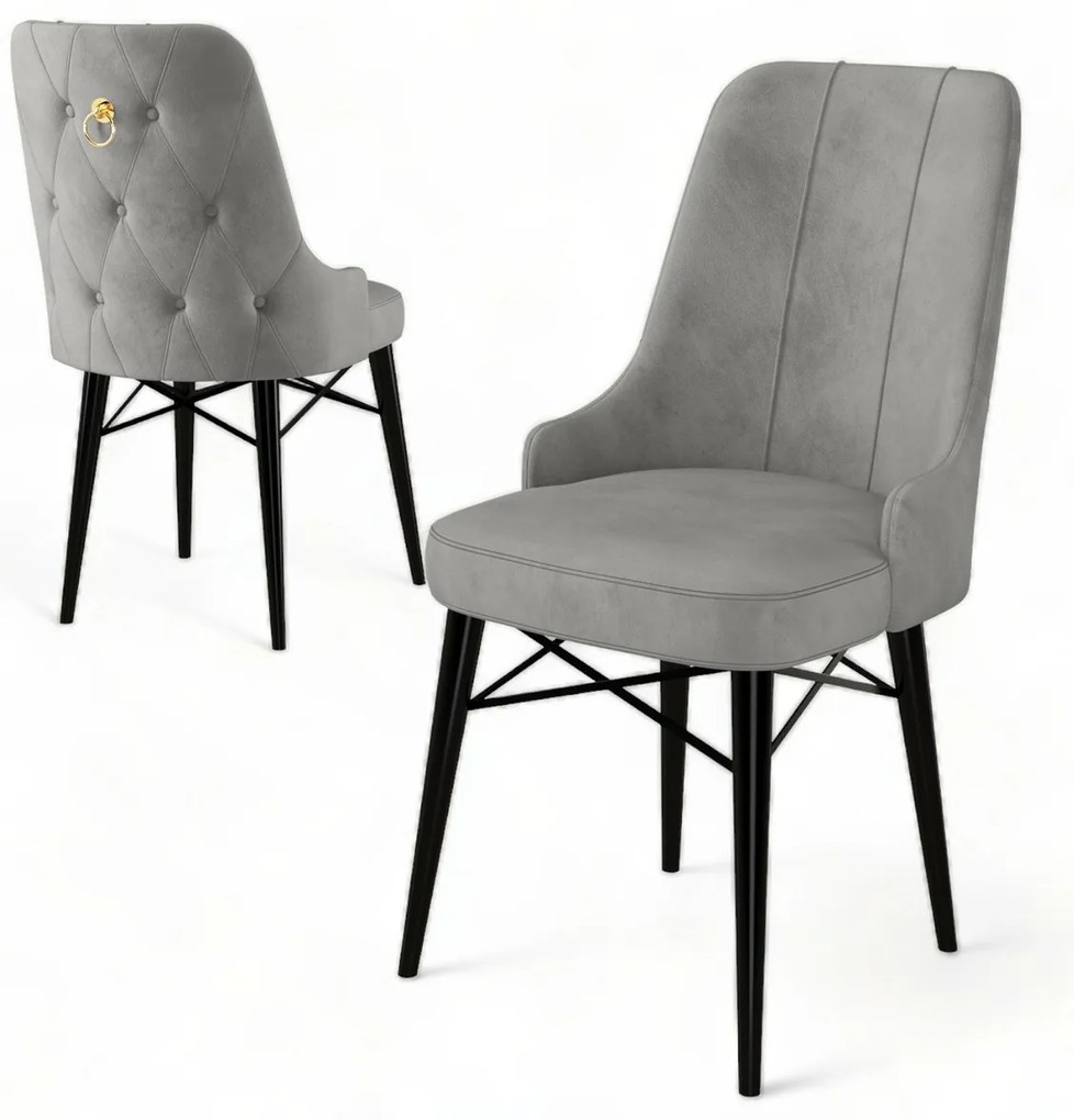 Zestaw krzeseł do jadalni Pare Grey and Black, 6szt., 6 szt.