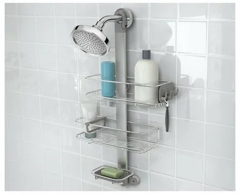 Simplehuman Regulowany uchwyt prysznicowy zpółkami