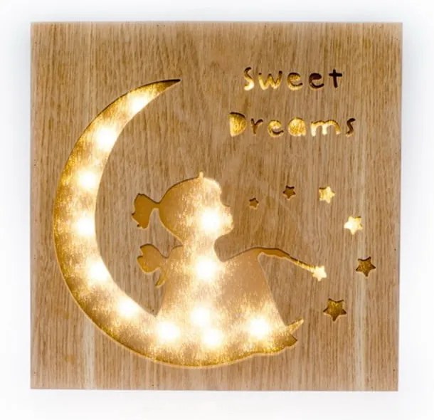 Drewniana świetlna dekoracja Dakls Sweet Dreams
