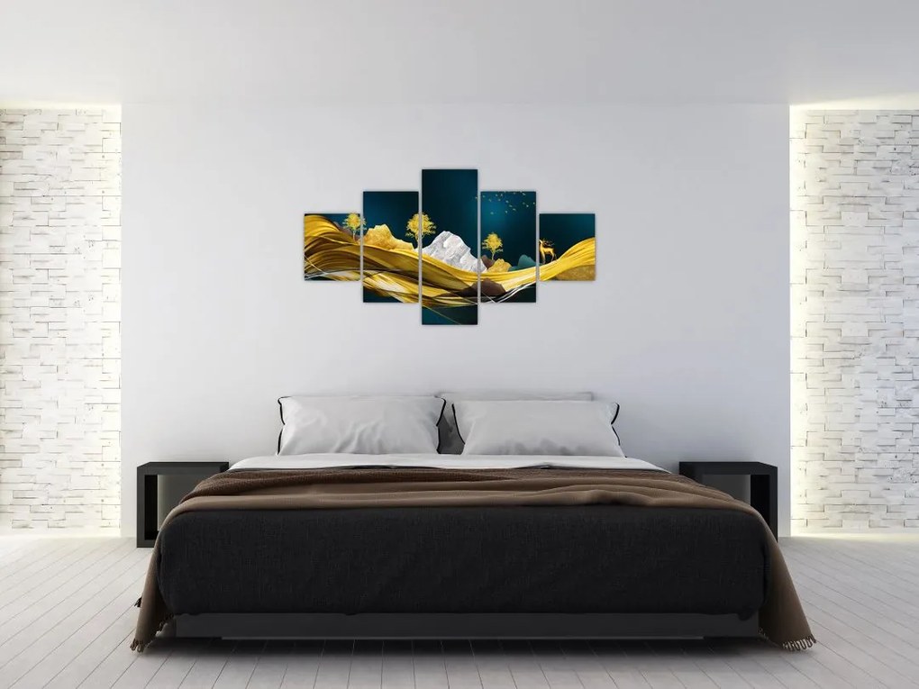 Obraz - Jeleń w krajobrazie (125x70 cm)