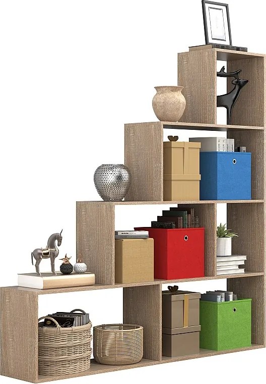 Wood Shelf Room Divider Książki Dubila L
