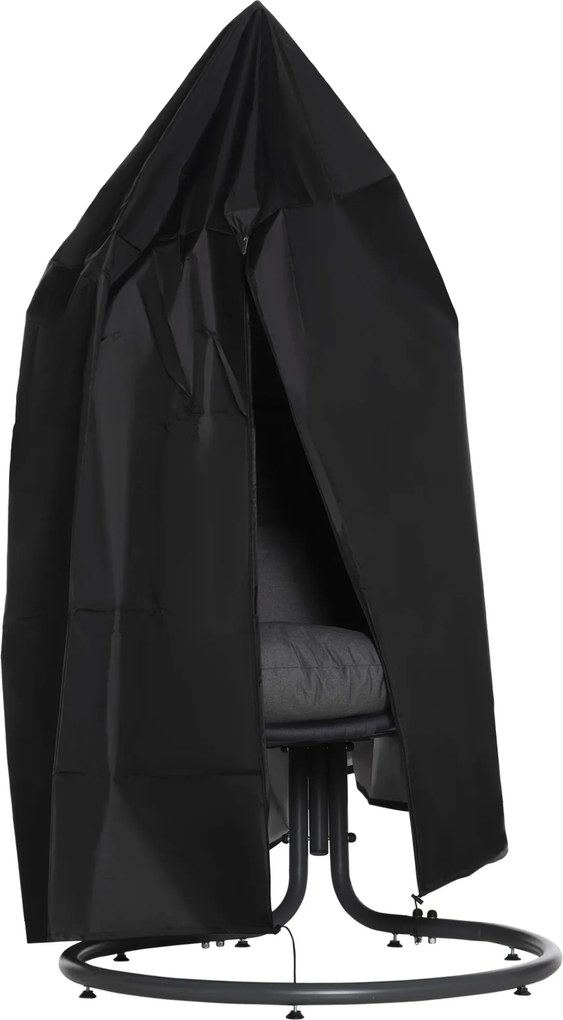 Outsunny pokrowiec na fotel wiszący wodoodporny 115x115x190 cm czarny | Aosom PL