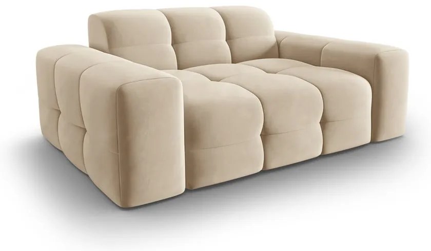 Beżowa aksamitna sofa 156 cm Kendal – Micadoni Home