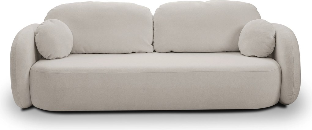 Masseno Sofa AMICO z funkcją spania i pojemnikiem na pościel, Rozkładana sofa - Jasnoszary, SICURO 65