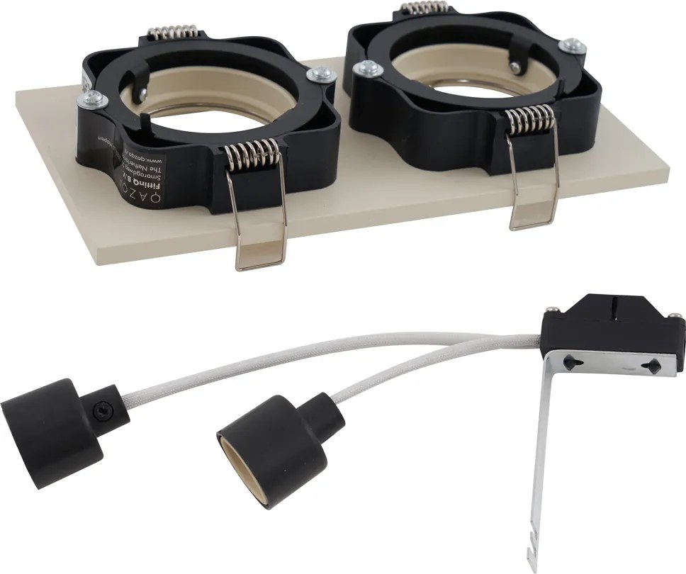 Nowoczesny podtynkowy reflektor beżowy GU10 50 mm, obrotowe i pochylane, 2-punktowy - Qure