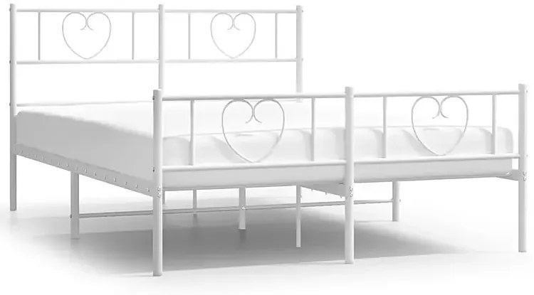 Białe metalowe łóżko małżeńskie 160x200 cm S7-L15