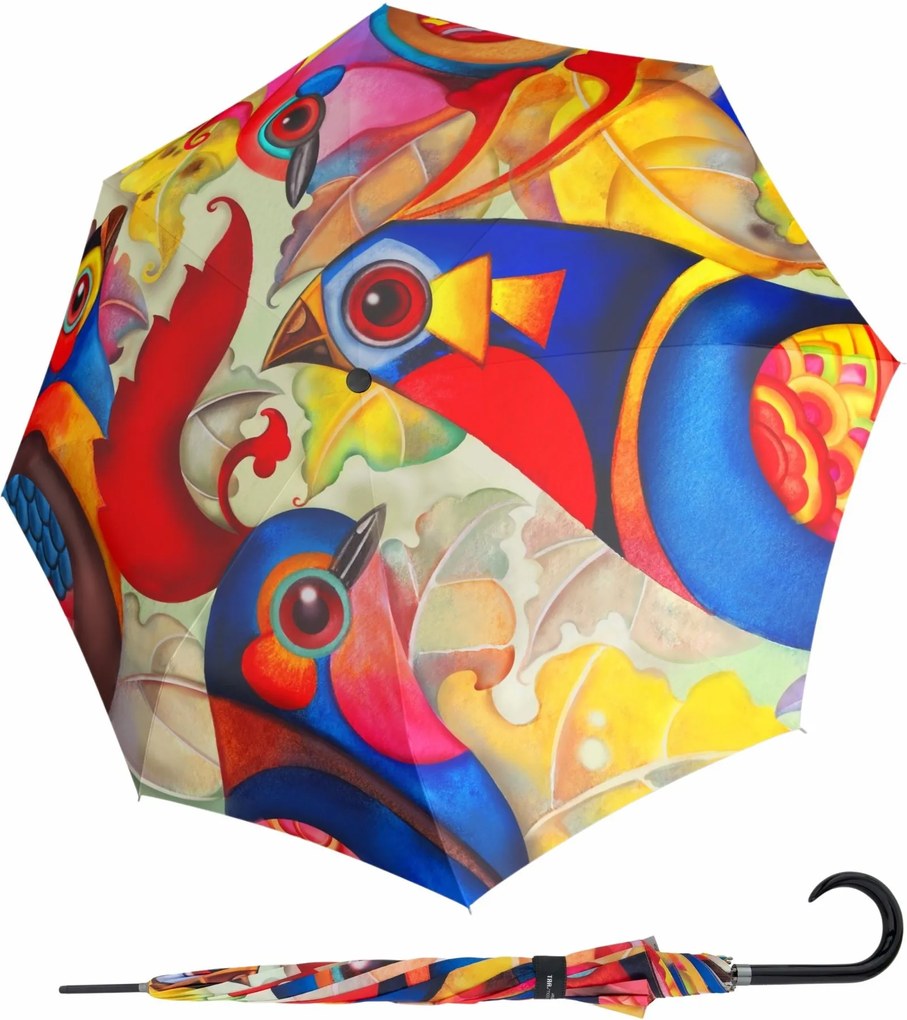 Doppler Modern Art Birdie damski długi parasol automatyczny