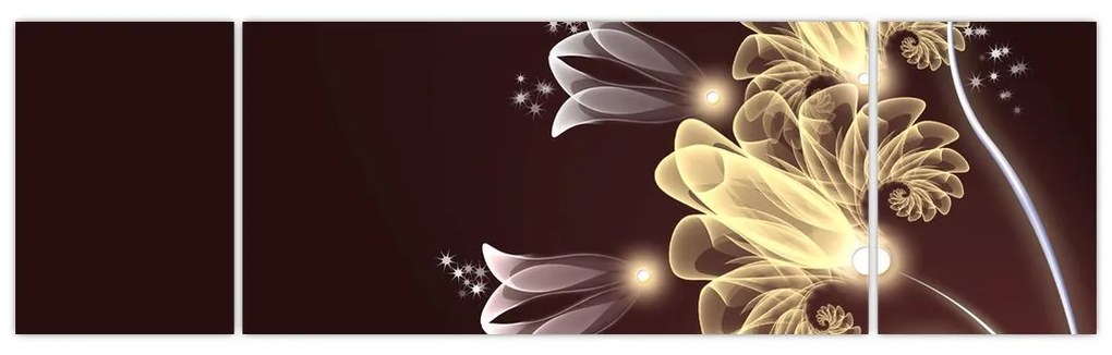 Obraz - Świecące kwiaty (170x50 cm)