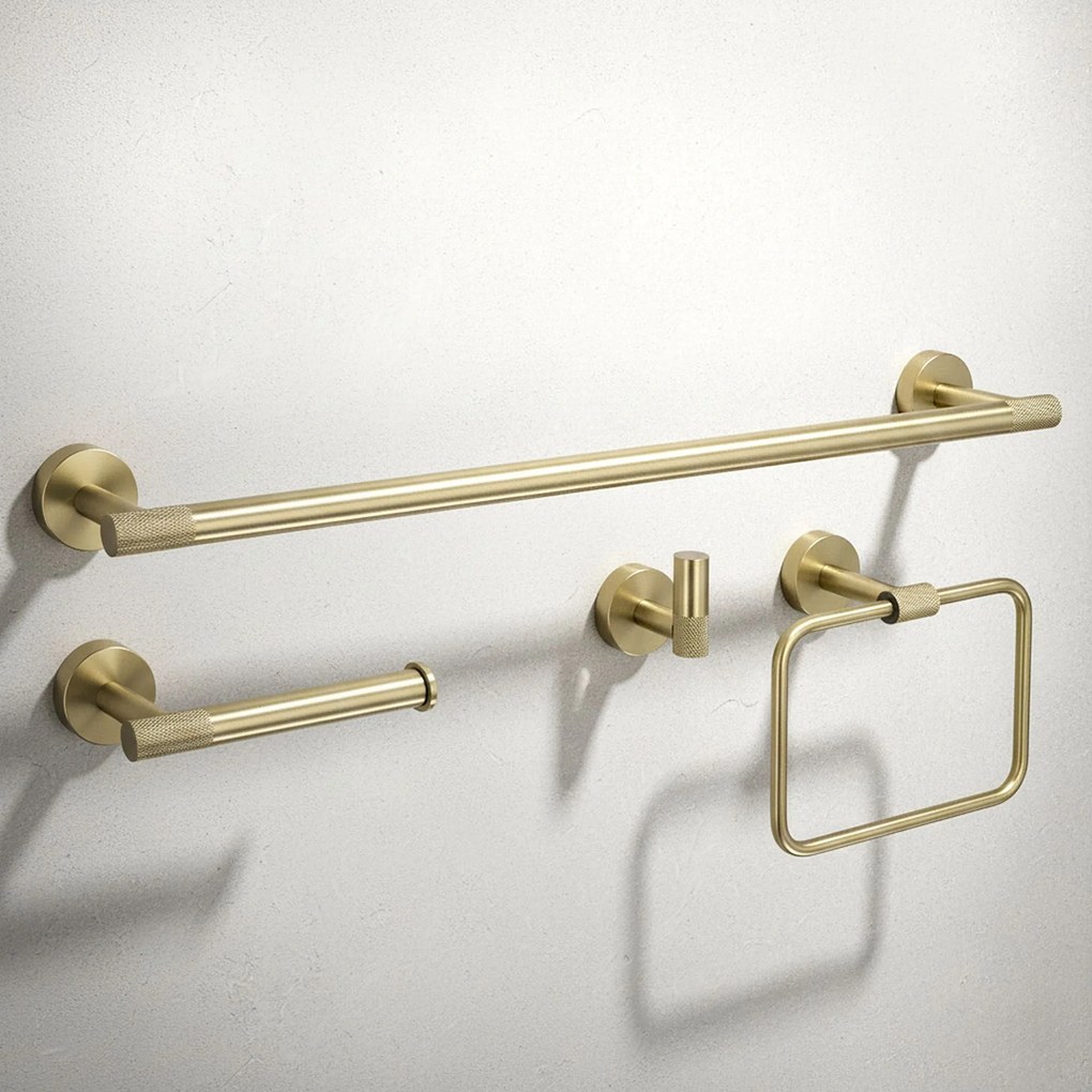 Zestaw akcesoriów łazienkowych GRID Złoty Szczotkowany 4 elementy