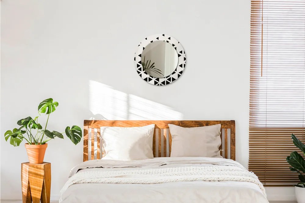 Lustro dekoracyjne okrągłe Abstrakcyjny geometryczny