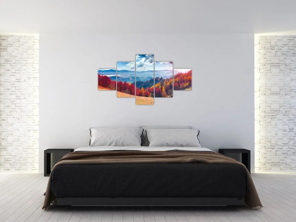 Obraz kolorowego jesiennego krajobrazu (125x70 cm)