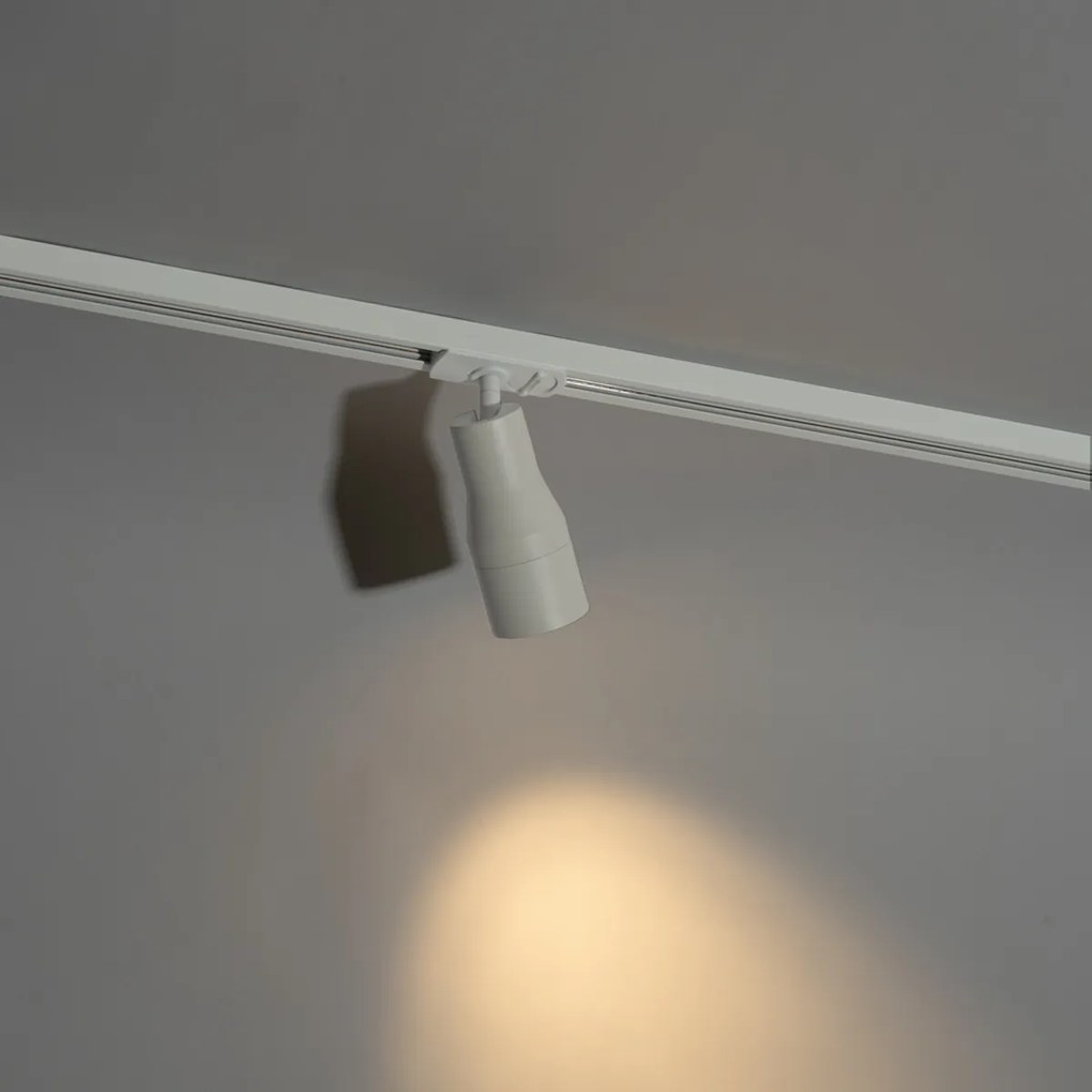 Nowoczesny biały reflektor do systemu szynowego jednofazowego - Iconic Kohua