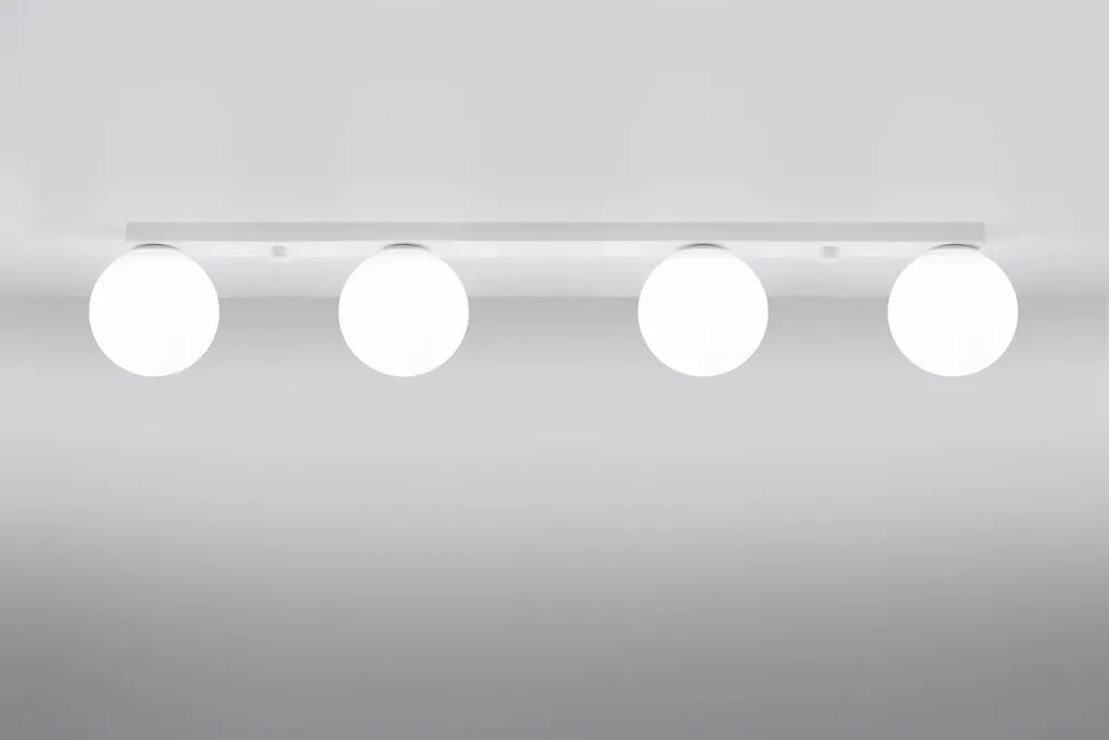 Biała lampa sufitowa ze szklanym kloszem ø 12 cm Umerta – Sollux