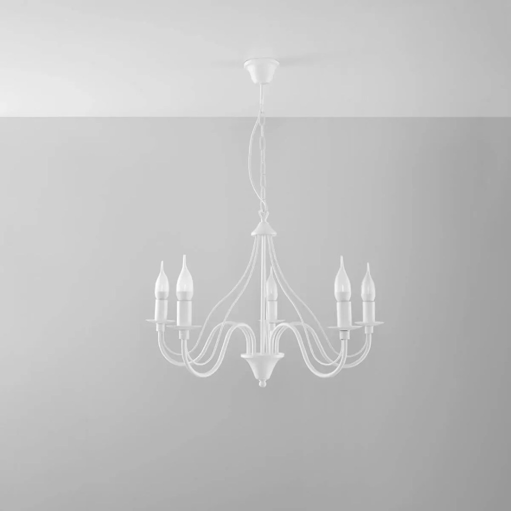 Żyrandol MINERWA 5 biały SOLLUX LIGHTING