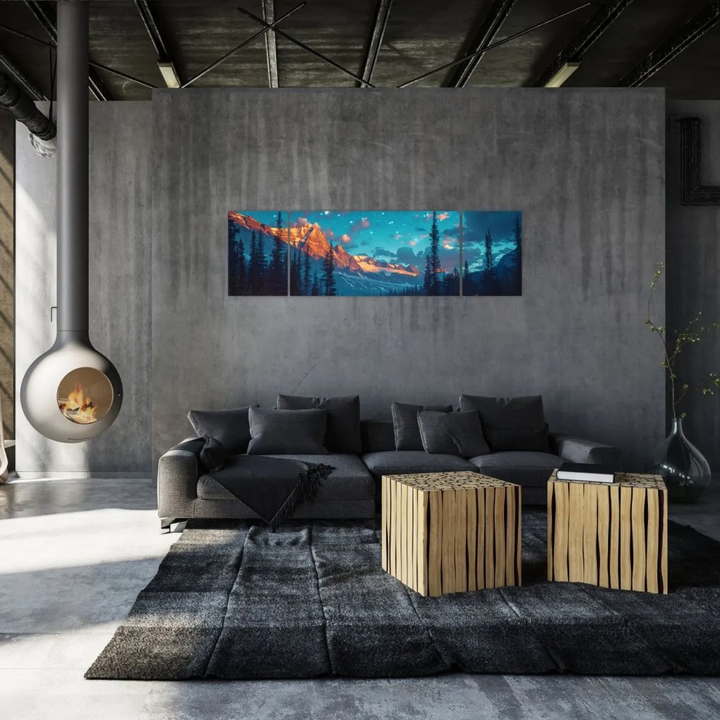 Obraz - Kemping w górach (170x50 cm)