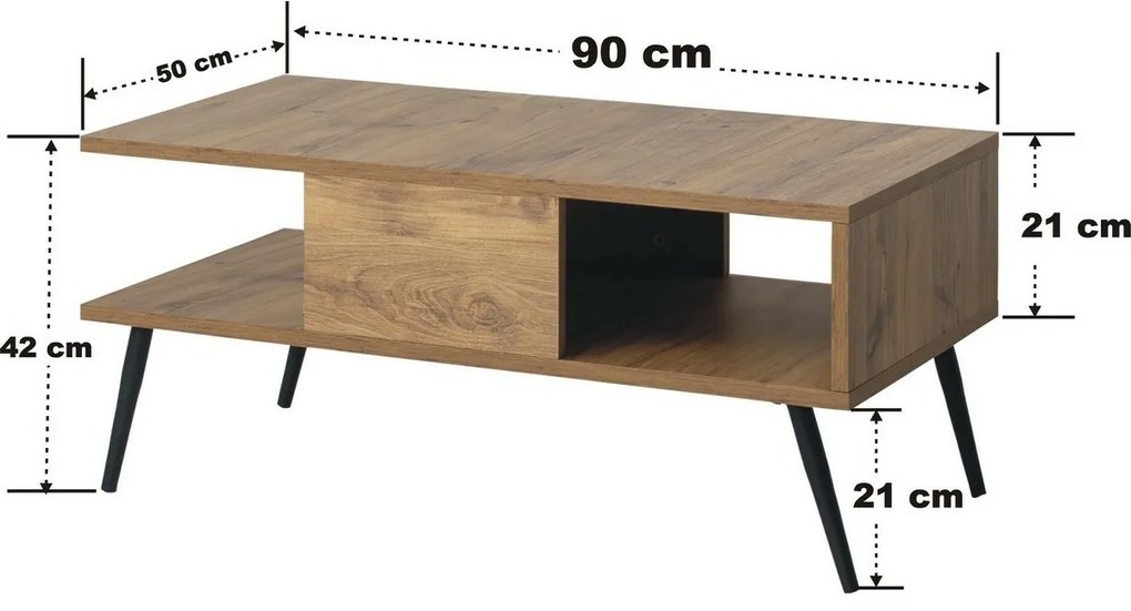 Stolik konferencyjny Bukle Atlantic Pine and Black