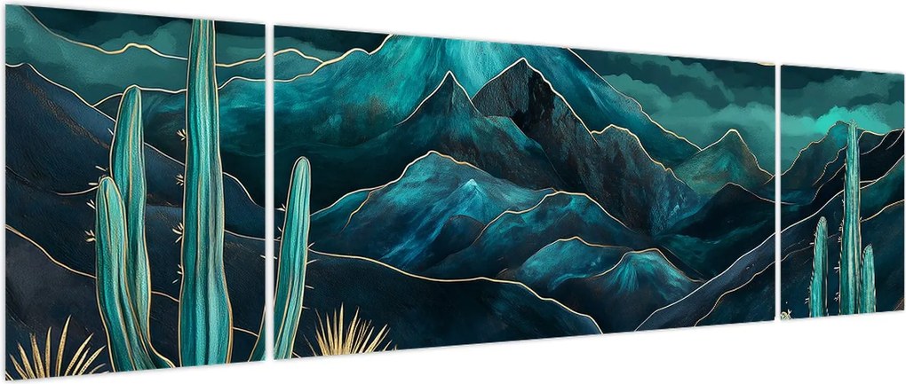 Obraz - Turkusowa noc (170x50 cm)