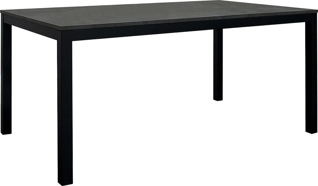 Stół drewniany, wykończenie ze stali i metalu w kolorze antracytowym, rozkładany 160x90 - TROPEA