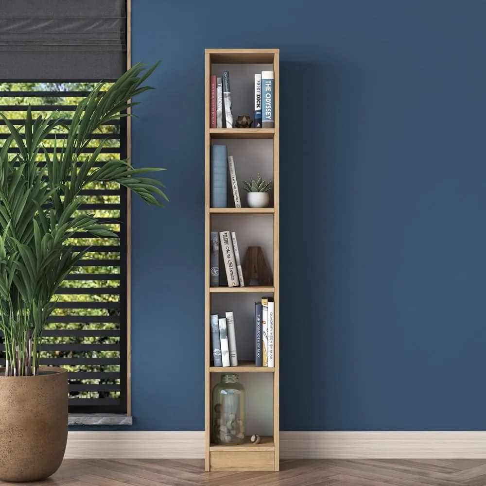 Regał w dekorze orzecha 30x170 cm Allen – Kalune Design