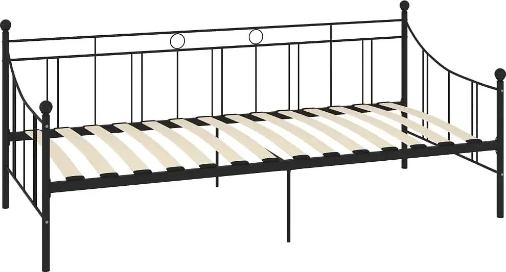 Czarne metalowe łóżko 90x200 cm P1-L94
