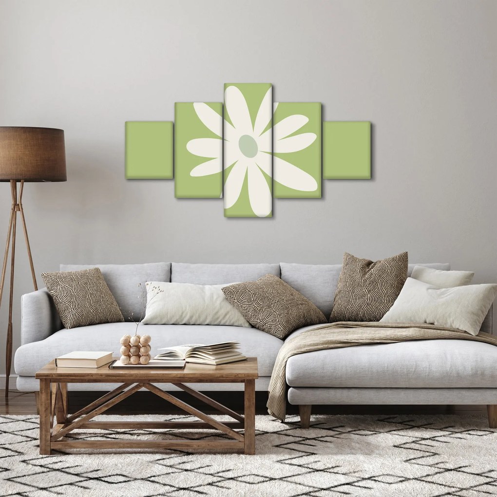 Obraz - Hipisi, zielone kwiaty N⁰2 (125x70 cm)