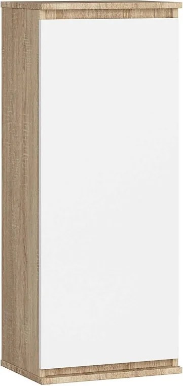 Szafka AKORD W40 Dąb Sonoma 40 cm 1 drzwi kolor Biały mat 3 półki 40x30x99 cm