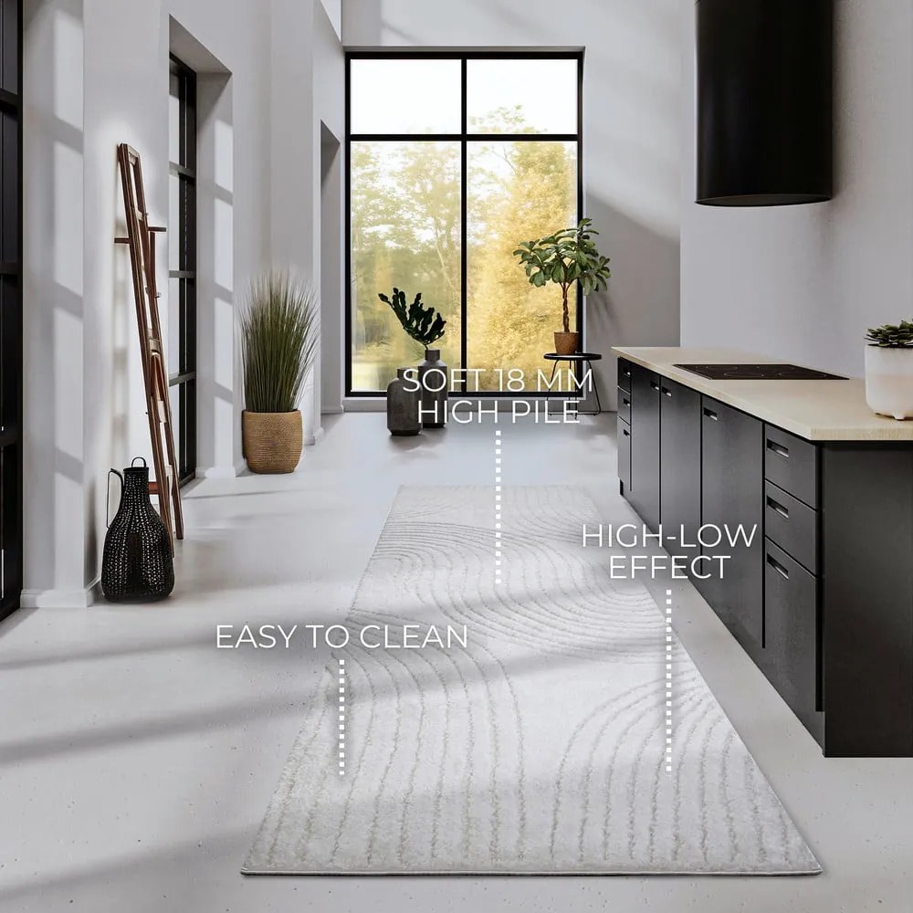 Kremowy chodnik 80x240 cm Pigment Cream White – Elle Decoration