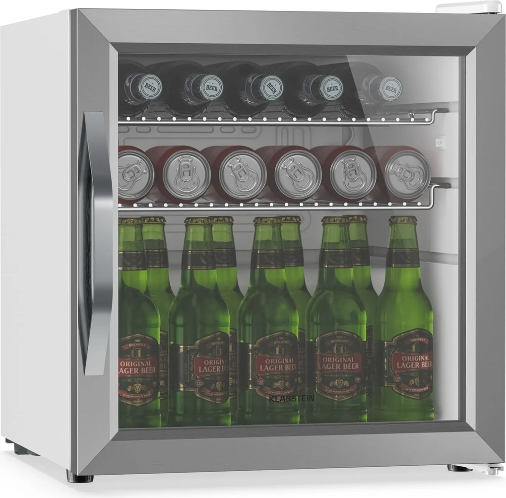 Klarstein Beersafe 44cm 47L Lodówka na Napoje Srebrny/Biały