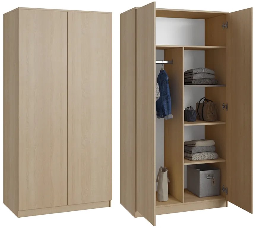 Szafa garderoba CLASSIC - Dąb Sonoma | 180x90x50 cm