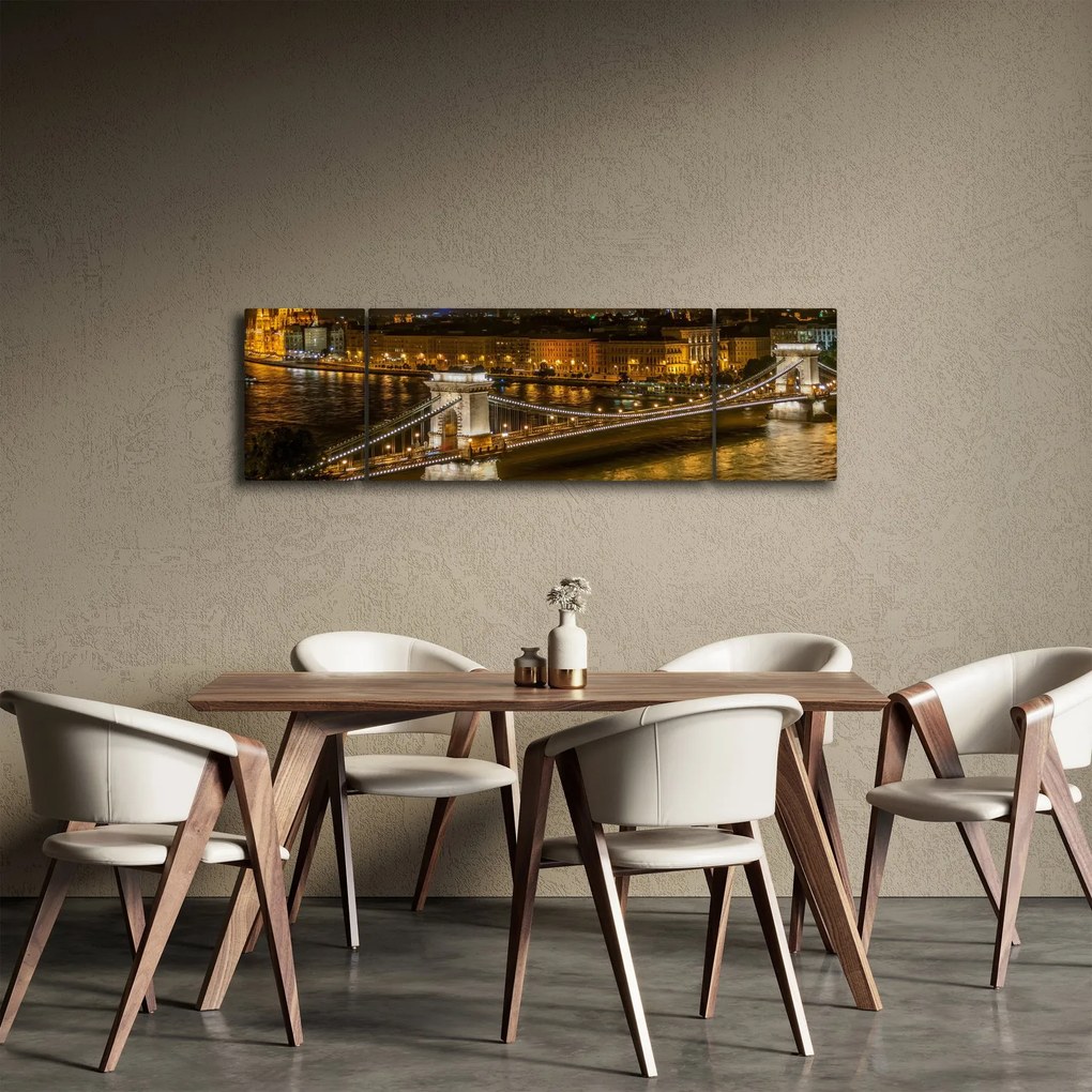 Obraz miasta nocą (170x50 cm)
