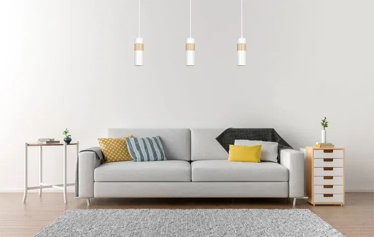 Biała pojedyncza lampa wisząca - D101-Avezo