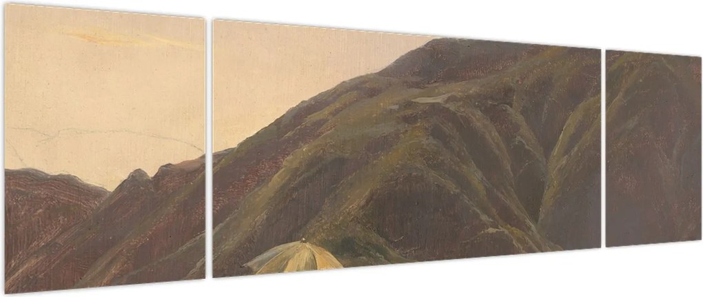Obraz - Jules Coignet, View of Bozen with a Painter, reprodukcje (170x50 cm)