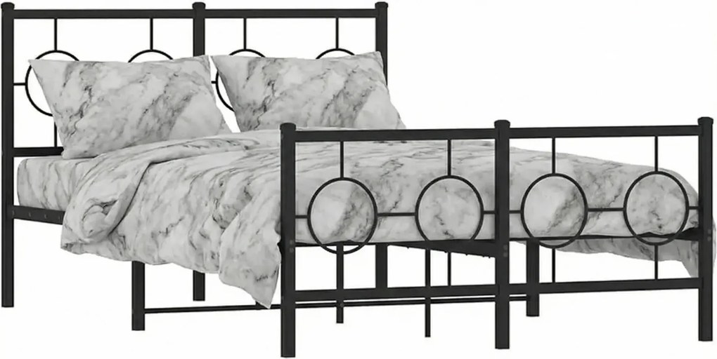 Czarne metalowe łóżko 120x200cm E9-N07