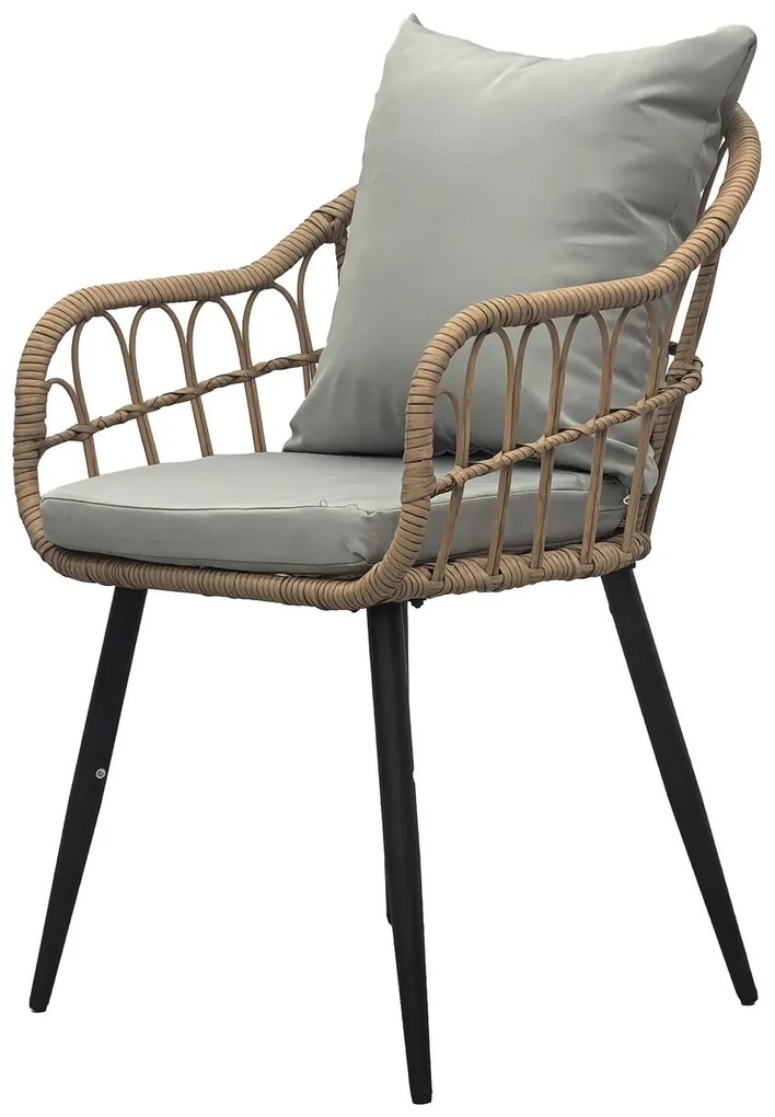 Krzesło ogrodowe Autronic, metal, polirattan, naturalny , AZ-F1406 NAT