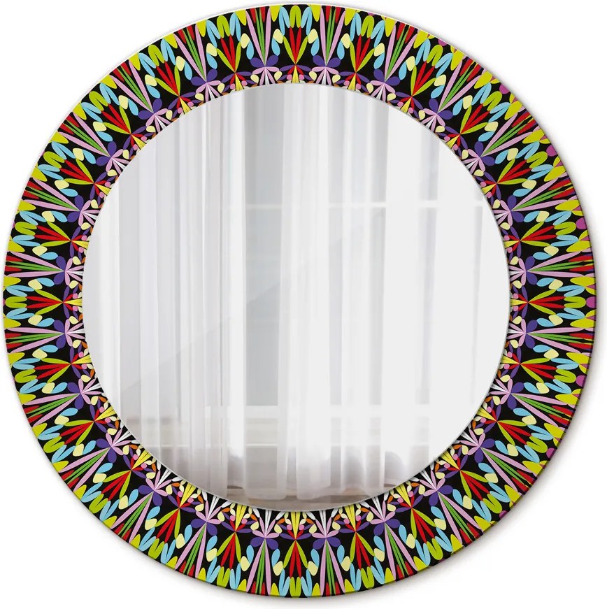 Lustro z nadrukiem dekoracyjne okrągłe Psychodeliczny wzór mandali