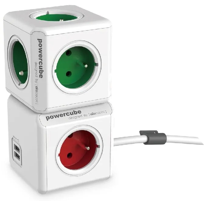 Rozgałęźnik do gniazdka 13 cm PowerCube Extended USB – Cubenest