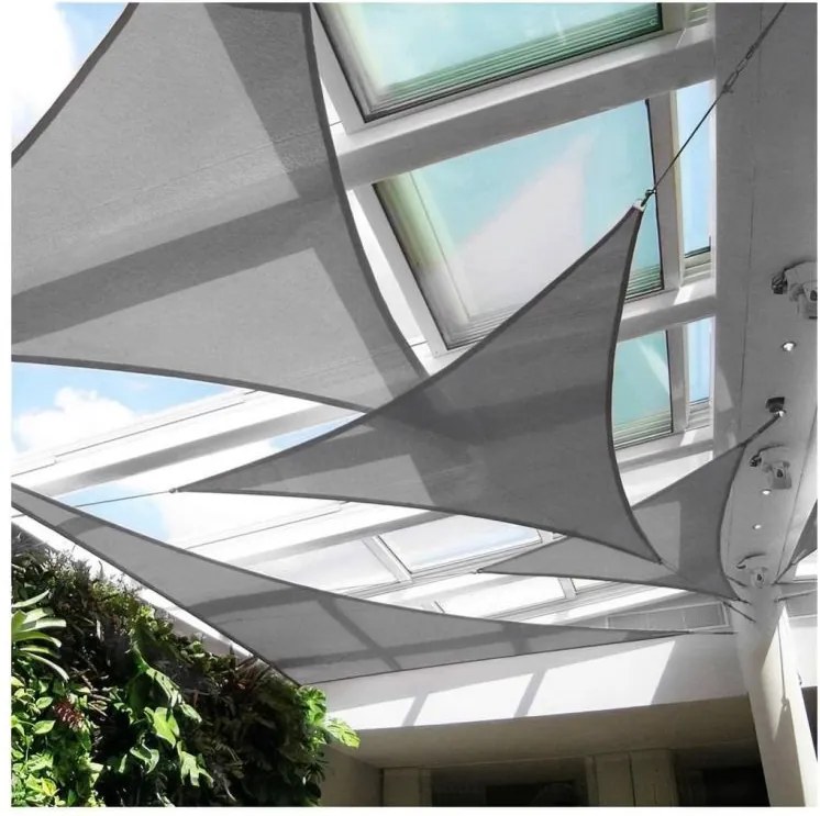 Trójkątny żagiel przeciwsłoneczny tarasowy 192G - 5x5x5 m, szary