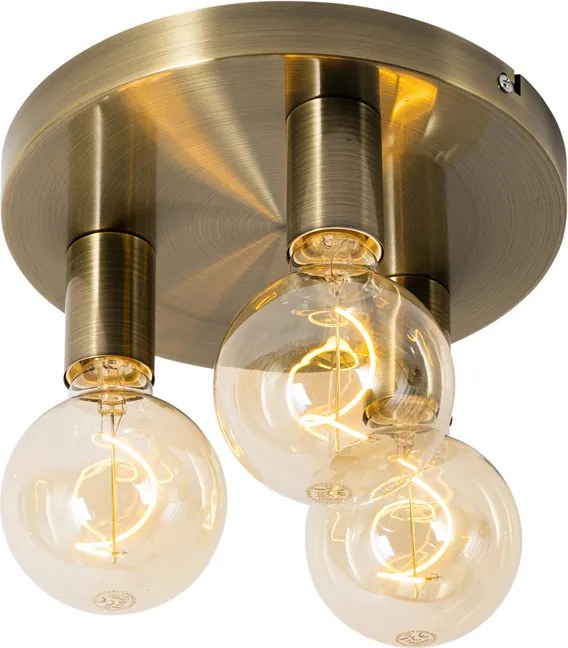 Inteligentna lampa sufitowa brązowa okrągła z 3 żarówkami Wifi G95 - Facil